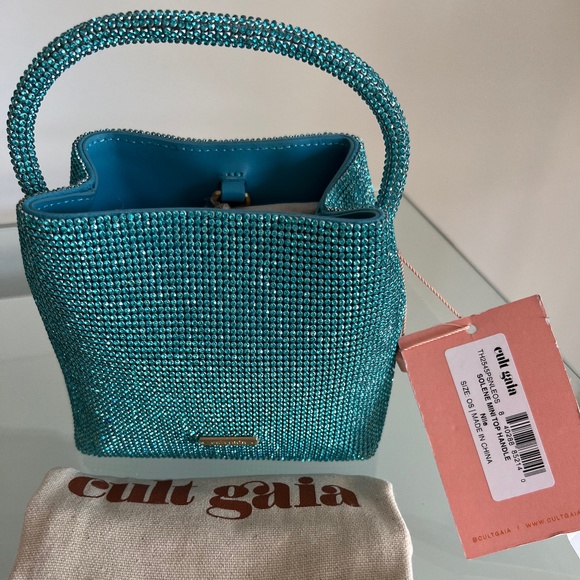 cult gaia Handbags - CULT GAIA Nile Solene Mini Crystal Top Handle Bag